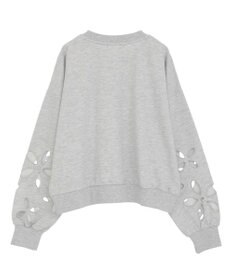 Green Parks フラワーくり抜き刺繍スウェットプルオーバー