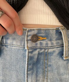 WEGO 【新色追加/美脚/XSSMLサイズ展開】ストレートデニムパンツ