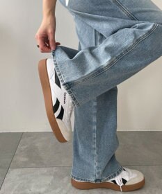 WEGO 【新色追加/美脚/XSSMLサイズ展開】ストレートデニムパンツ