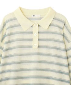 CRAFT STANDARD BOUTIQUE シアーボーダーポロ衿ニットプルオーバー