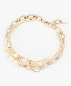 組曲 【2SET】メタルバングル パールセットブレスレット