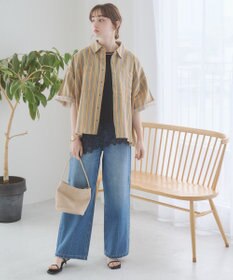 WEGO 【ANGIE VINTAGE】キャンブリックボイルオーバー半袖シャツ