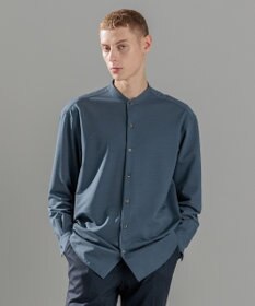 JOSEPH HOMME ウールツイストジャージー　バンドカラーシャツ