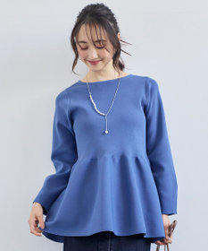 【WEB限定・洗える】シンセティックヤーンスムース ペプラムニット WEB限定・洗える】シンセティックヤーンスムース ペプラムニット