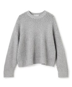 UNFILO L 【野呂佳代さん着用】ふわふわニット メッシュプルオーバー