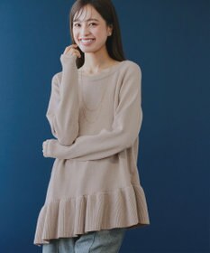 Tiaclasse 【洗える】ななめフリルニットプルオーバー