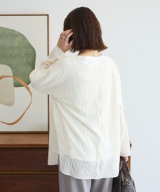 Green Parks メッシュ長袖ゆるカットプルオーバー