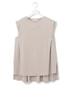 23区 L 【洗える】コンパクトヤーン フレアデザイン ノースリーブ カットソー