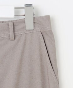 J.PRESS LADIES L 【洗える】麻ポリエステルストレッチ ワイド パンツ