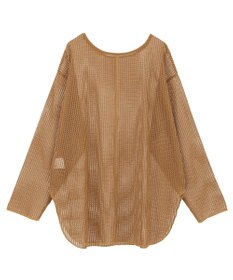 Green Parks メッシュ長袖ゆるカットプルオーバー