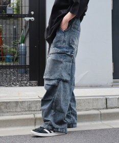 WEGO 【ユニセックス着用ITEM】デニムイージーカーゴパンツ