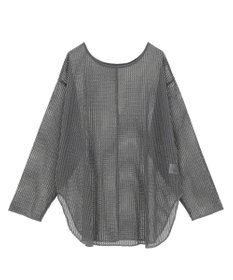 Green Parks メッシュ長袖ゆるカットプルオーバー