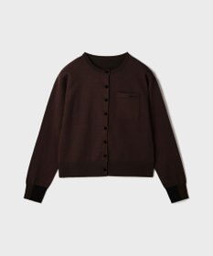 GRACE CONTINENTAL バイカラーロゴニットカーディガン