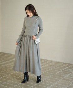 #Newans 【カシミヤ混】フィット＆フレアニットワンピース