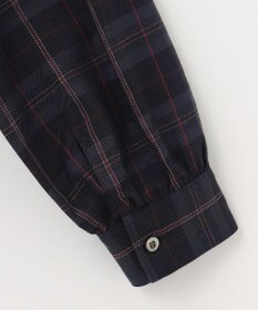 J.PRESS LADIES S 【洗える】クリアチェック バンドカラー ブラウス