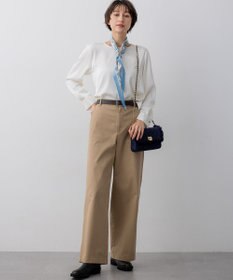 23区 カフスボタン サテンTEEブラウス