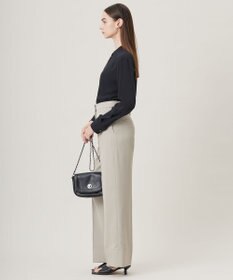 ICB L 【CLASSY.1月号掲載・2WAY・洗える】 クリアサテン ワイドストレートパンツ