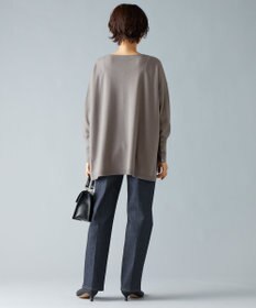 自由区 【洗える】ソフトウールハイゲージポンチョ風 ニット