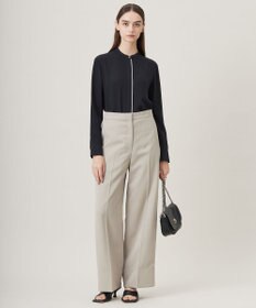 ICB L 【CLASSY.1月号掲載・2WAY・洗える】 クリアサテン ワイドストレートパンツ