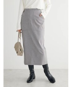 Green Parks 柄圧縮ポンチＩラインスカート