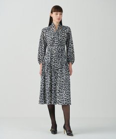 GRACE CONTINENTAL レオパードドレープドレス