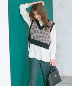 ANY SIS 【2SET】ニットベスト×チュニック ブラウス