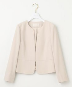 ANY SIS 【セットアップ可】セレモニーダブルクロス ノーカラージャケット ライトベージュ