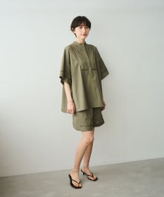 #Newans 【洗える/セットアップ可能】ハシゴレースビブデザインシャツ