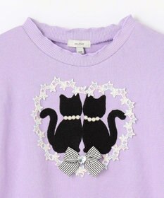 ANY KIDS ネコシルエット裏毛トレーナー