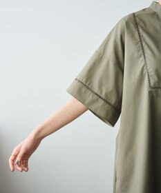 #Newans 【洗える/セットアップ可能】ハシゴレースビブデザインシャツ