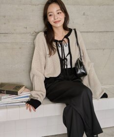 WEGO 【2024年秋冬新色カラー追加★】リボン2WAYカーデ