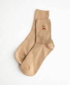 WEGO ハートクマ刺繍ソックス