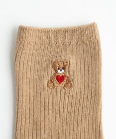 WEGO ハートクマ刺繍ソックス