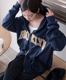 WEGO 【25年秋冬新作】グラフィックBIGZIPパーカー