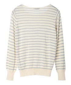 earth music&ecology レースボーダーニットプルオーバー