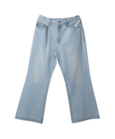 WEGO 【ユニセックス着用ITEM/SMLサイズ展開】デニムルーズフレアパンツ