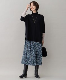 自由区 【洗える】セミウーステッドウール タートルネックニット