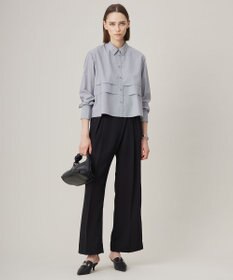 ICB 【洗える】 クリーンブロード クロップドブラウス