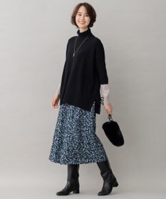 自由区 【洗える】セミウーステッドウール タートルネックニット