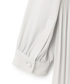 23区 L 【洗える】ライトバックサテンアムンゼン プリーツ ブラウス