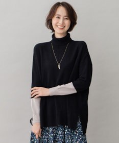 自由区 【洗える】セミウーステッドウール タートルネックニット