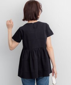 組曲 【WEB限定】プレーティング天竺ビスチェ風ティアード Tシャツ
