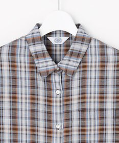 J.PRESS LADIES S 【一枚で着映え】リネンVisマドラス チェック シャツ ブラウス