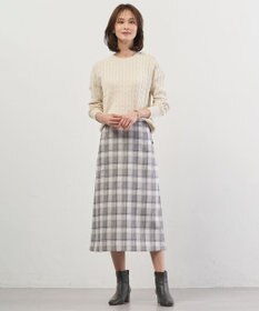 J.PRESS LADIES L スラブ調チェック プリント スカート