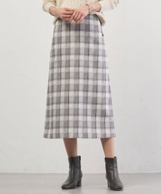 J.PRESS LADIES L スラブ調チェック プリント スカート