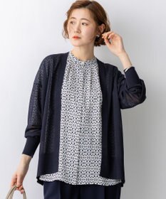 23区 L 【先行予約】シャイニーシアー フロントオープン カーディガン