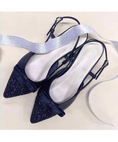 MODE ET JACOMO <carino>グリッターコンビフラットシューズ