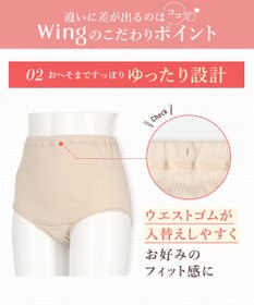 Wing ショーツ 綿100%(身生地部) ゆったり設計 やわらかな肌ざわり 【綿の贅沢 コットン100】 はきこみ丈ふかめ EC3400 ウイング／ワコール