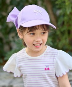 ANY KIDS 【日よけ付き】リボンキャップ ラベンダー