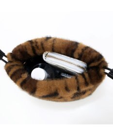 UNBILLION カシュカシュ cachecache / フリルショルダー付エコファー巾着バッグ